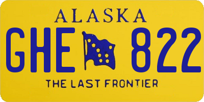 AK license plate GHE822