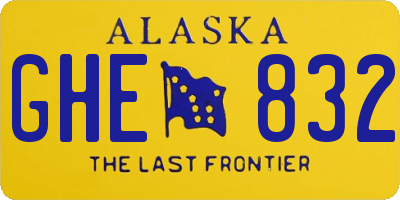 AK license plate GHE832