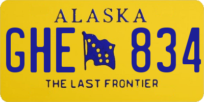 AK license plate GHE834