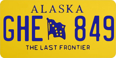 AK license plate GHE849