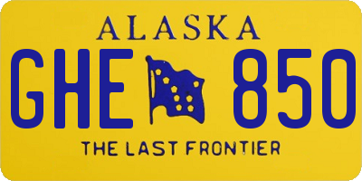 AK license plate GHE850