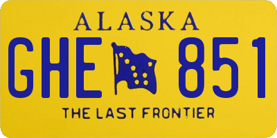 AK license plate GHE851