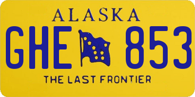 AK license plate GHE853