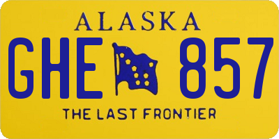 AK license plate GHE857
