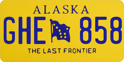 AK license plate GHE858