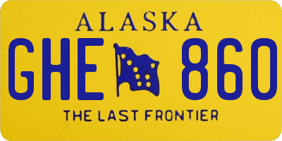 AK license plate GHE860