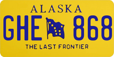 AK license plate GHE868