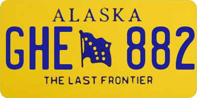 AK license plate GHE882