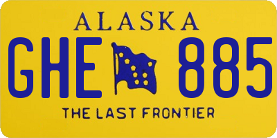 AK license plate GHE885