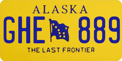 AK license plate GHE889