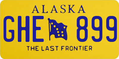 AK license plate GHE899