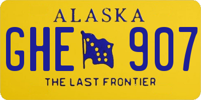 AK license plate GHE907