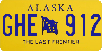 AK license plate GHE912