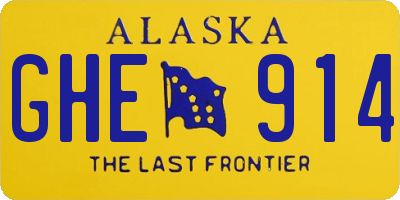 AK license plate GHE914