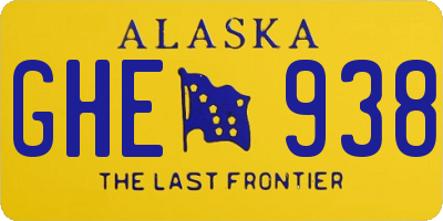 AK license plate GHE938