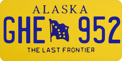 AK license plate GHE952