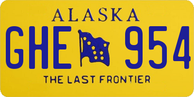 AK license plate GHE954