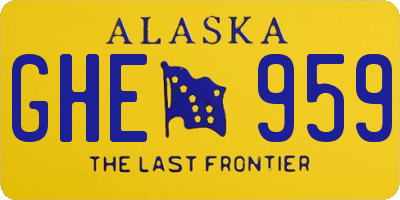 AK license plate GHE959