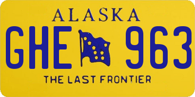 AK license plate GHE963