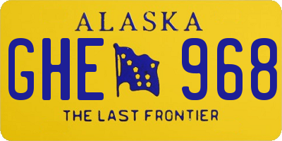 AK license plate GHE968
