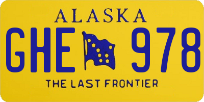 AK license plate GHE978