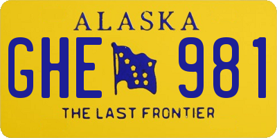 AK license plate GHE981