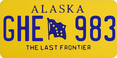 AK license plate GHE983