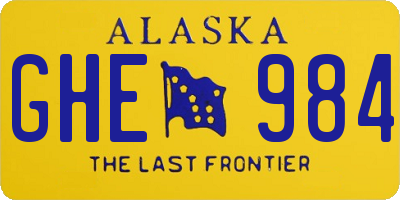 AK license plate GHE984