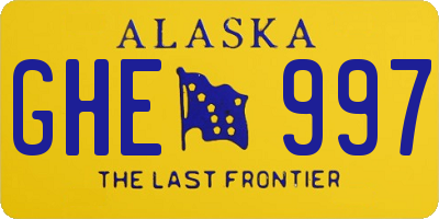 AK license plate GHE997