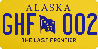 AK license plate GHF002