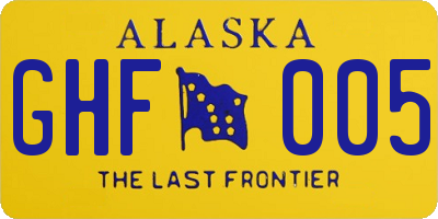 AK license plate GHF005