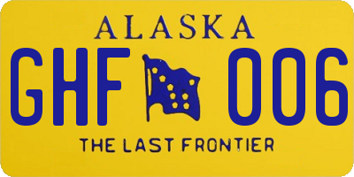 AK license plate GHF006