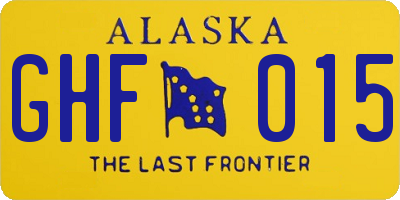 AK license plate GHF015