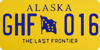 AK license plate GHF016