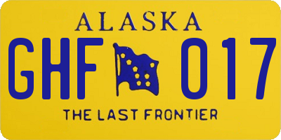 AK license plate GHF017