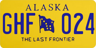 AK license plate GHF024