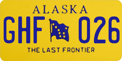 AK license plate GHF026