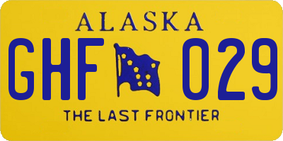 AK license plate GHF029