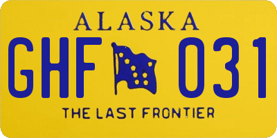 AK license plate GHF031