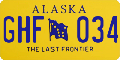 AK license plate GHF034