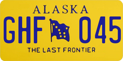AK license plate GHF045