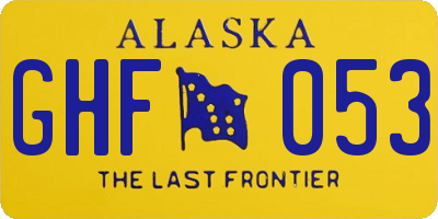 AK license plate GHF053