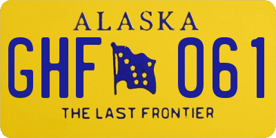 AK license plate GHF061
