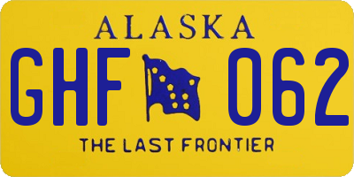 AK license plate GHF062