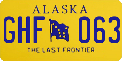 AK license plate GHF063
