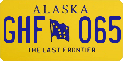 AK license plate GHF065