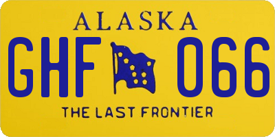 AK license plate GHF066