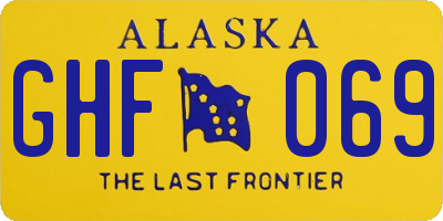 AK license plate GHF069