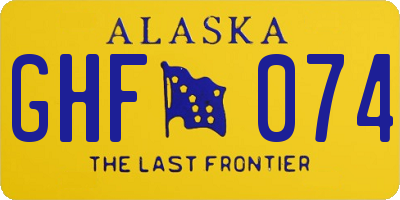 AK license plate GHF074