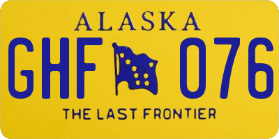 AK license plate GHF076
